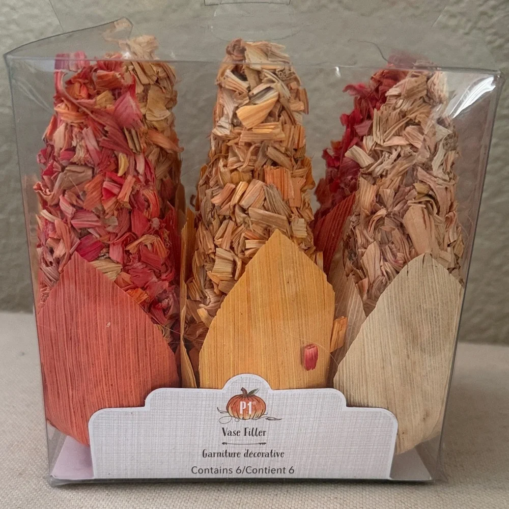 NWT Pier 1 Decorative 6-Pack Vase Filler, Corn Cob Design, 5”, on original box